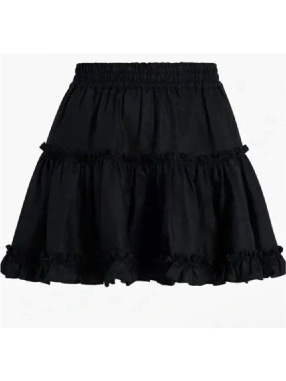 Hill House Women’s Black Linen Ruffle The Paz Skirt Size Medium